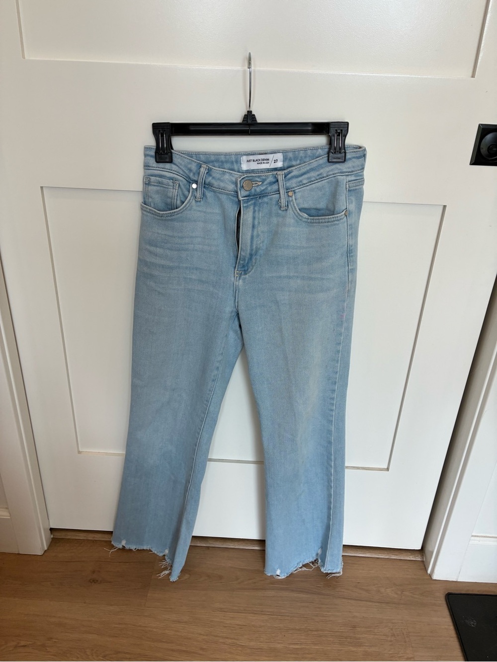 Just Black Light Wash Straight Crop Jeans